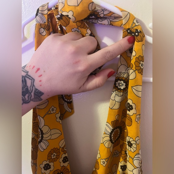 Orange Floral Halter Neck Mini Dress “Cider” Size Large - Picture 9 of 10